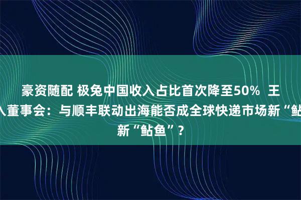豪资随配 极兔中国收入占比首次降至50%  王卫加入董事会：与顺丰联动出海能否成全球快递市场新“鲇鱼”？